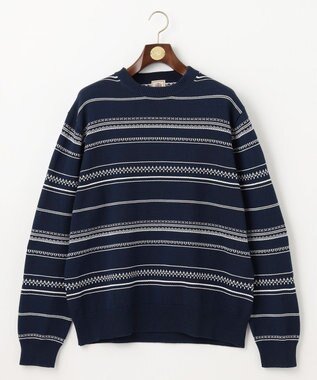 J.PRESS MEN 【KING SIZE】ドライコットン フェアアイルニット ネイビー系1