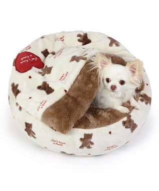 PET PARADISE ペットパラダイス 丸型寝袋 遠赤外線 《くまちゃん柄》 50cm くまちゃん柄