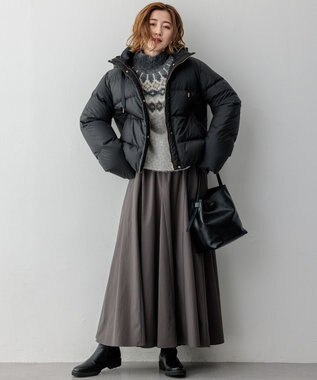 23区 L 【洗える/撥水加工】シレータフタ コンパクト ダウンコート ブラック系