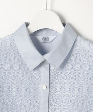 J.PRESS LADIES S ジオメトリックレース ブラウス サックス系