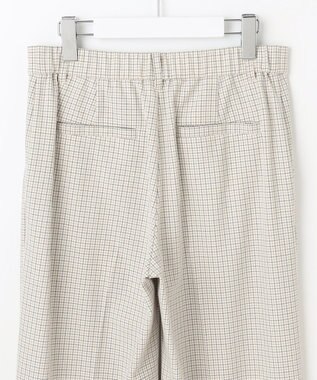 自由区 L TRギャバチェック柄ストレート パンツ オフチェック