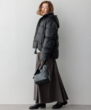 23区 L 【洗える/撥水加工】シレータフタ コンパクト ダウンコート ブラック系