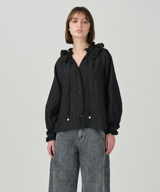 GRACE CONTINENTAL フリルカラーブラウス ブラック