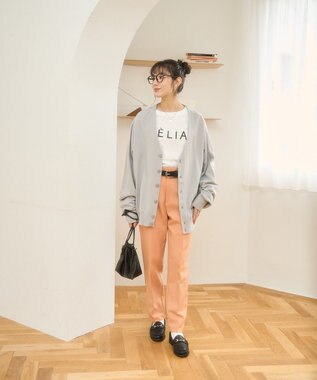 WEGO 【ユニセックス着用ITEM/MLサイズ展開】ドロップショルダーカーディガン ライトグレー