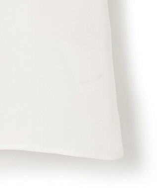 ICB 【WEB限定カラーあり・洗える】エステルダブルクロス 長袖ラッフルブラウス オフホワイト系