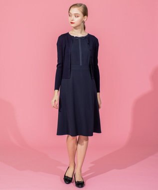 TOCCA 【洗える】SILK RIB CARDIGAN カーディガン ネイビー系