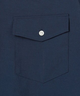 J.PRESS MEN 【遮熱 / 高通気性】ハケメパッチフラップ 半袖シャツ / B.D. ネイビー系