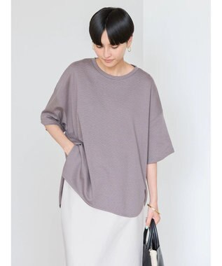 AMERICAN HOLIC 接触冷感裾ラウンドカットプルオーバー Border Blue