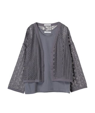 Green Parks ＳＥＴ２点　レースカーデ＋タンクトップ Dark Blue