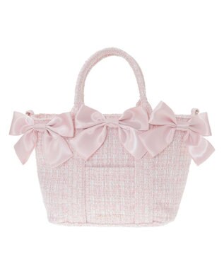 Maison de FLEUR ピンクマニアボリュームリボン2WayトートMバッグ Pink
