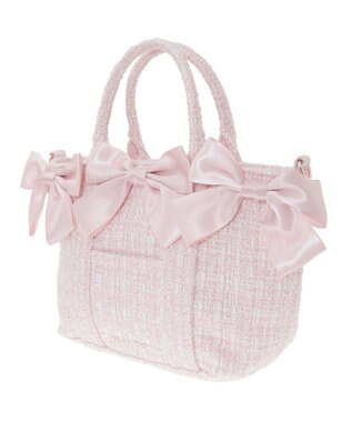 Maison de FLEUR ピンクマニアボリュームリボン2WayトートMバッグ Pink
