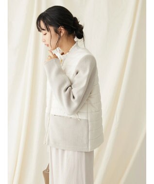 CRAFT STANDARD BOUTIQUE 中綿×ニット切替ジャケット Ivory