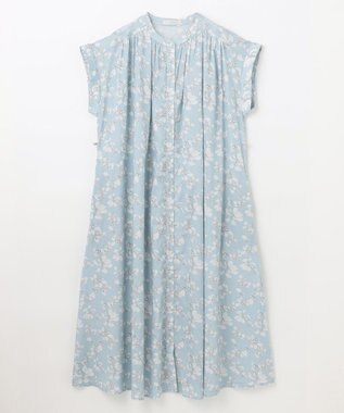 ANY 【手洗い可能】レトロギャザーワンピース サックス