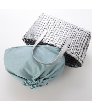 UNBILLION カシュカシュ cachecache / コードかがり横長トートバッグ シルバー