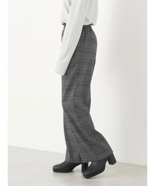earth music&ecology チェックストレートパンツ Check Gray