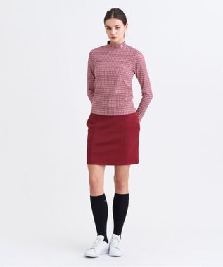 23区GOLF 【WOMEN】モノグラムプリントモックネック ワイン系5