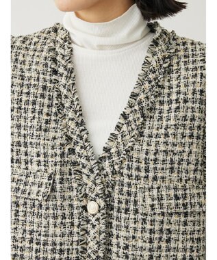 Green Parks ・ＥＬＥＮＣＡＲＥ　ＤＵＥ　ツィードノーカラーベスト Ivory