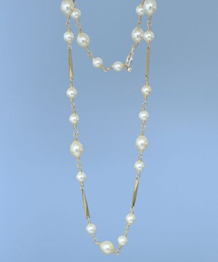 monshiro ガラスパールチェーン ショートネックレス ホワイト