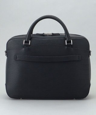 GOTAIRIKU 日本製【PELLE MORBIDA】型押しレザー ブリーフバッグ ネイビー系