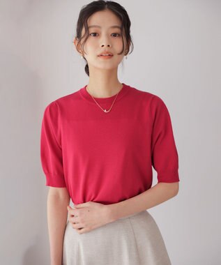 組曲 S シアー ニット５分袖 プルオーバー