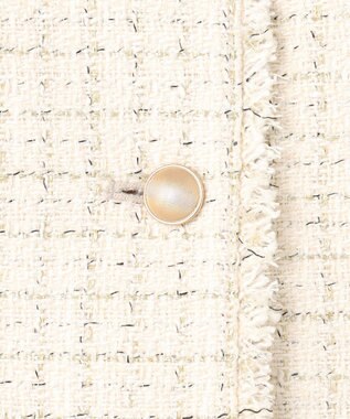 ANY SIS S ファンシーツイードペプラム ジレ アイボリー