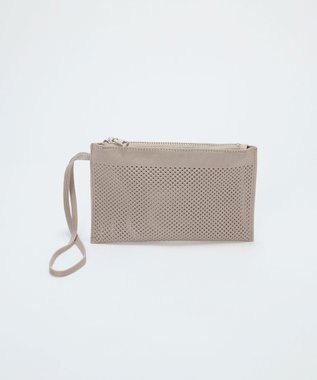 TOPKAPI 【Breath TOPKAPI】ニットジャガード 2way ビッグ トートバッグ ポーチ付き ライトグレー