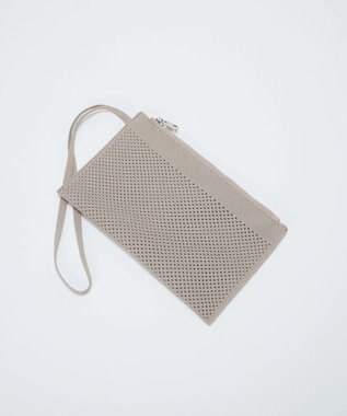 TOPKAPI 【Breath TOPKAPI】ニットジャガード 2way ビッグ トートバッグ ポーチ付き ライトグレー