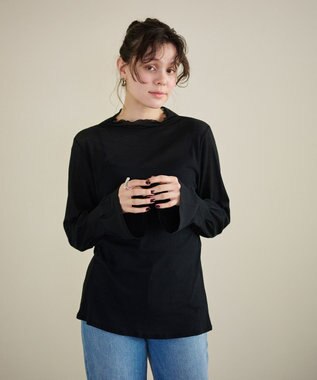 #Newans 【洗濯機可能】フレアカフスシアープルオーバー ブラック