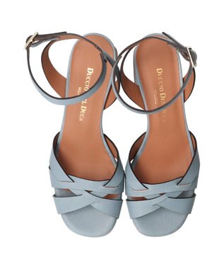 INTER-CHAUSSURES 【DUCCIO DEL DUCA】ラウンドトウアンクルストラップサンダル ライトブルー