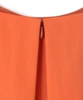 ICB L 【洗える】RENUソフトタイプライター ノースリーブワンピース テラコッタ×ネイビー系