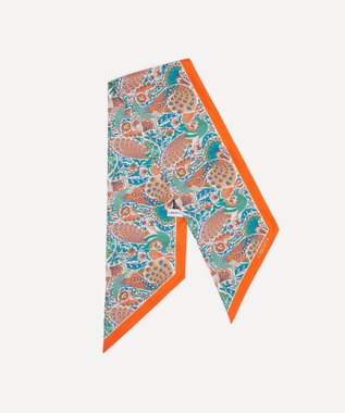 LIBERTY. オスカー パレス 15x100 リボン シルク スカーフ オレンジ