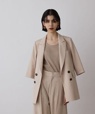 GRACE CONTINENTAL スラブストレッチテーラージャケット ベージュ