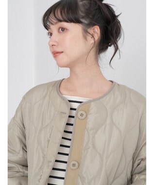 earth music&ecology キルティングハーフブルゾン Khaki