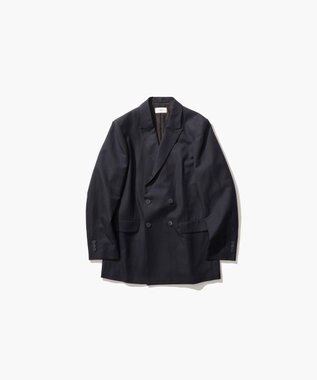 ATON WOOL LINEN SHARKSKIN | ダブルブレステッドジャケット DARK NAVY