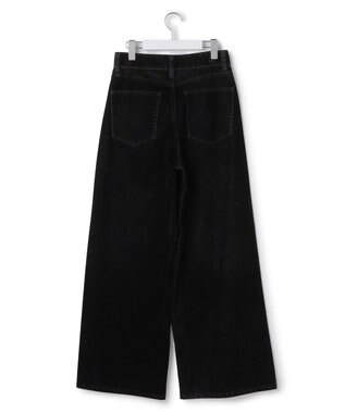 23区 【SLOW/一部店舗限定】フロッキーデニム ワイドパンツ ブラック系