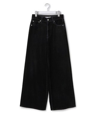 23区 【SLOW/一部店舗限定】フロッキーデニム ワイドパンツ ブラック系