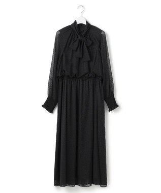 23区 【APPLAUDIR】シアードットフロッキー ボウタイリボンドレス ブラック系