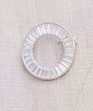 Tiaclasse ガラスサークルブローチ シルバー