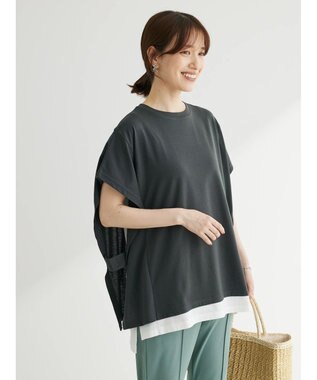 Green Parks ポンチョ風レイヤードチュニック Gray