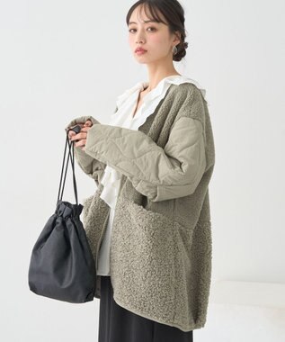 earth music&ecology ボアキルトミドルコート