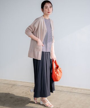 組曲 S ギャザーライトデシン パンツ ネイビー系