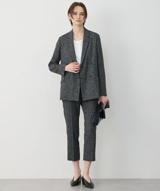 ICB 【先行予約】 ミックスブッチャー ダブルブレストジャケット ブラック×オフホワイト