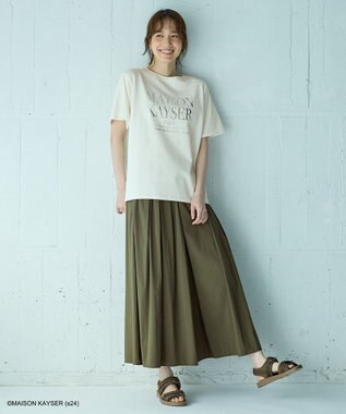 ANY 【MAISON KAYSERコラボ】箔プリントロゴ半袖Tシャツ エクリュ×シルバー