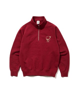 J.PRESS MEN 【AaronChang】【UNISEX】ワンポイントハーフジップ スウェットシャツ