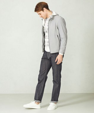 JOSEPH ABBOUD 【サスティナブル】ランダムストライプストレッチデニム ネイビー系1