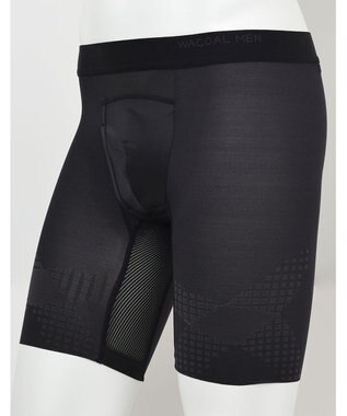 WACOAL MEN 【クロスウォーカー】 はいて歩いて、カロリー消費アップ ムレ軽減設計 ロング丈 前開き WX5014 /ワコールメン ブラック