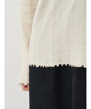 earth music&ecology コットンシアータートルネックプルオーバー Ivory