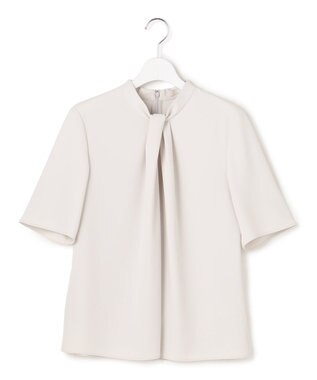 ICB L ストレッチジョーゼット ドレープデザインブラウス トープ