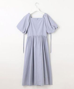23区 【APPLAUDIR】スクエアネックタフタ ドレス サックスブルー系