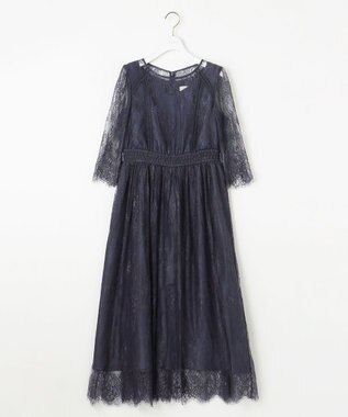 ANY SIS 【洗える】パネルレース ドレス ネイビー